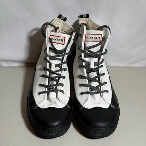 Hunter Unisex Dipped Canvas Sneakers, black and white, m8/w10